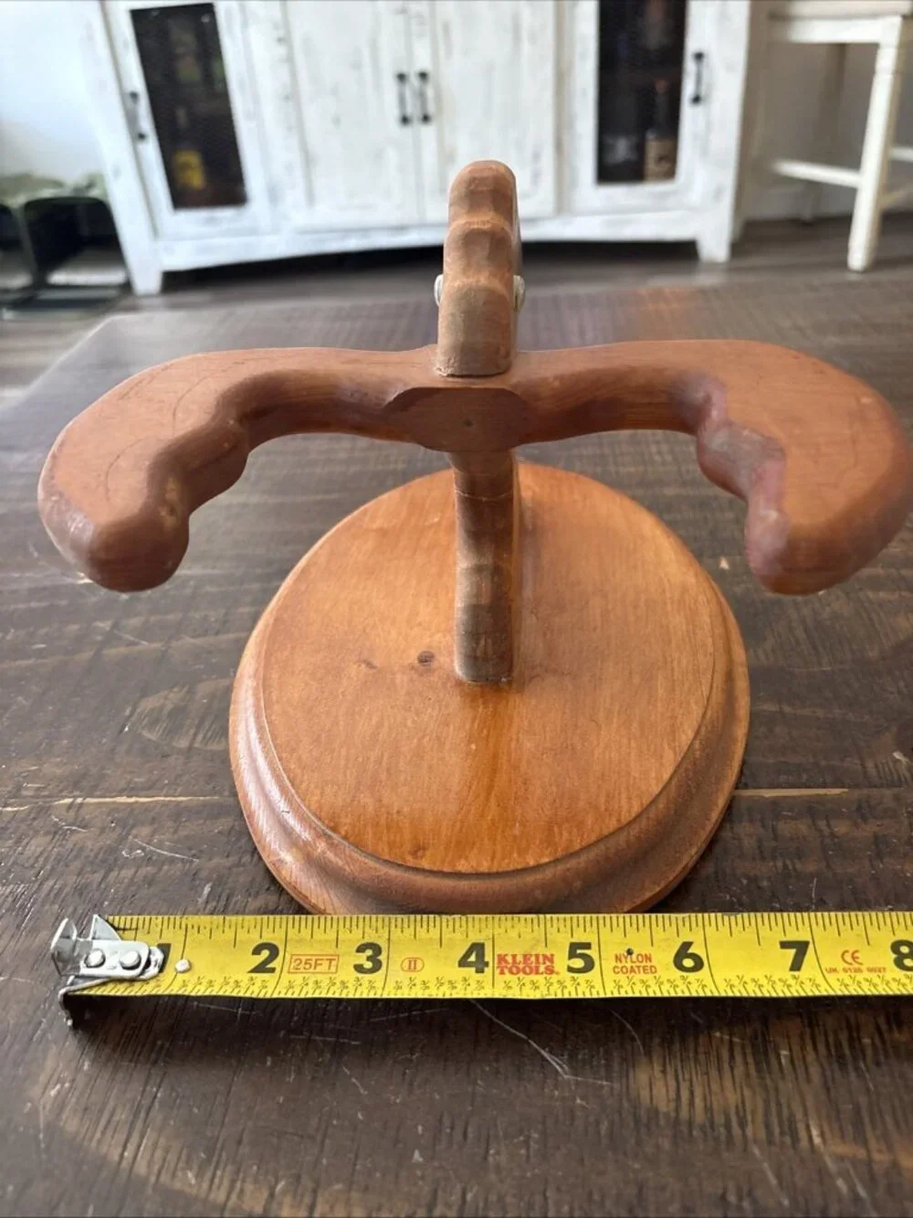 Vintage Wooden Moose Head Antlers Coat or Hat Rack for Cabin Woodland 10” x 7”
